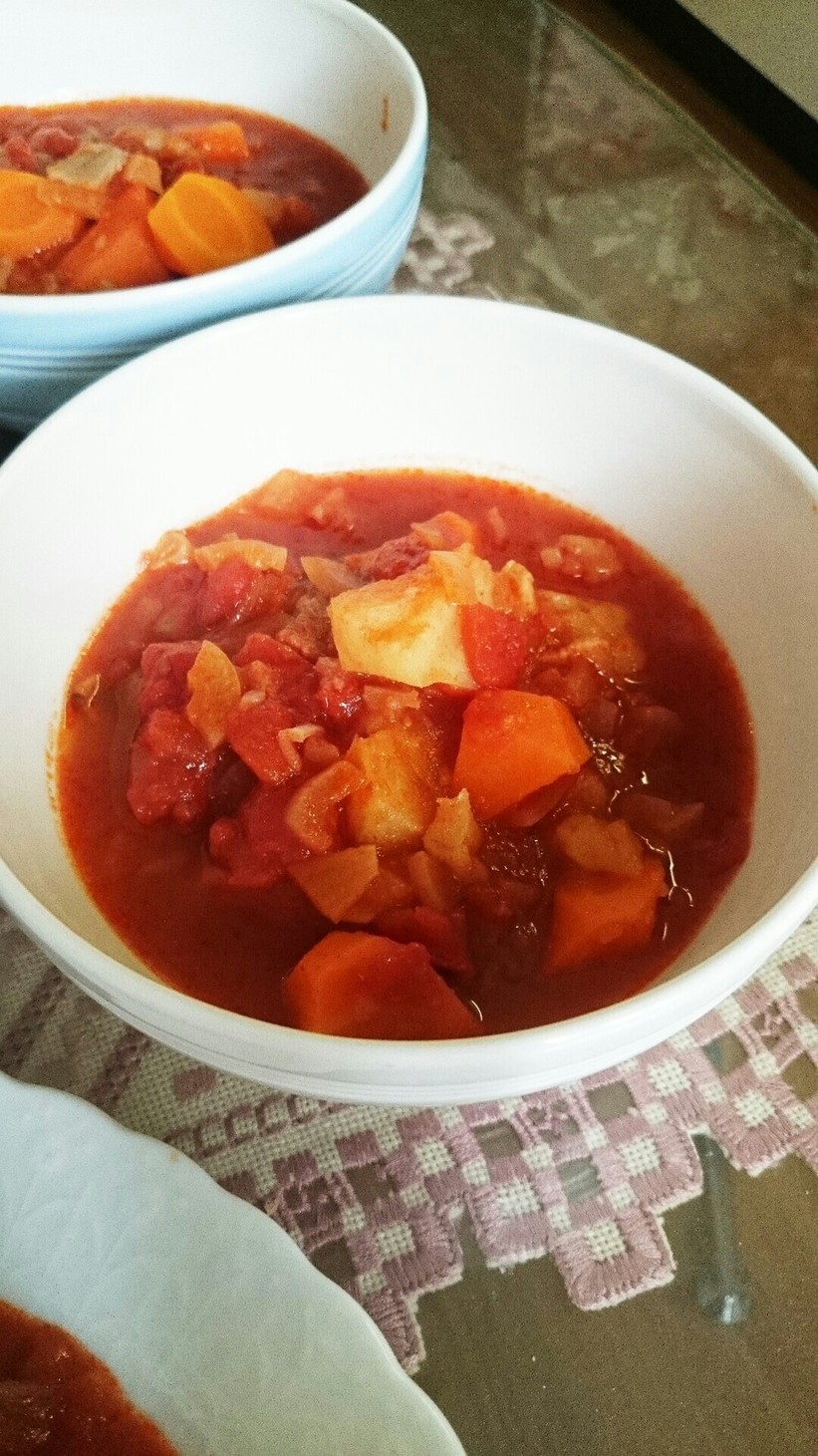 炊飯器で作る、トマトスープの画像