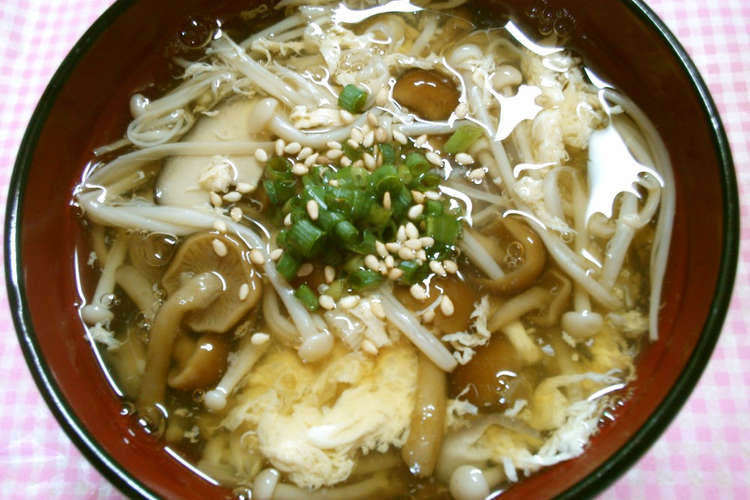 なめこ えのき 卵のお吸い物 白だしで レシピ 作り方 By 331ミミイ クックパッド