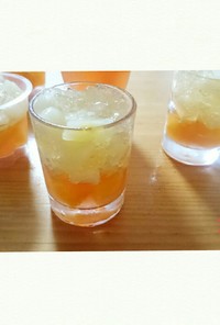 桃缶とオレンジのジュレ