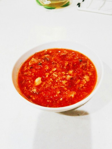 簡単すぎる！トマト缶とサバ缶のスープの写真