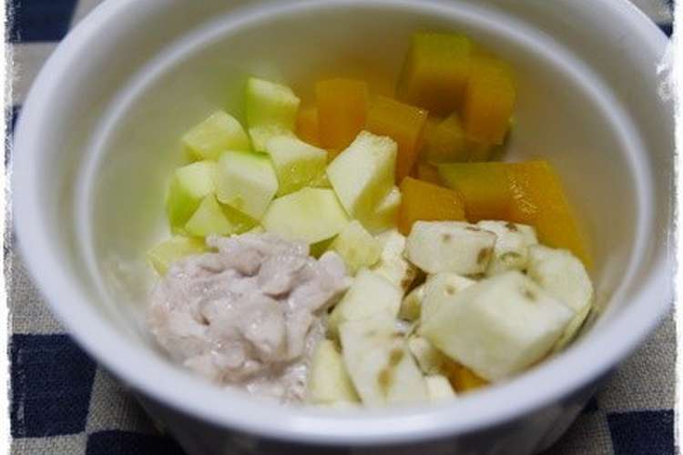 離乳食完了期 豚肉と蒸し野菜の蒸し物 レシピ 作り方 By 和の離乳食 中田馨 クックパッド 簡単おいしいみんなのレシピが360万品