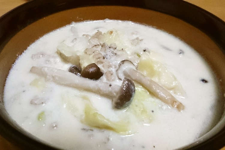 キャベツとひき肉の豆乳スープ レシピ 作り方 By 聖 ジャムおじさん クックパッド