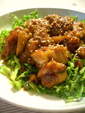 鶏肉のピリ辛味噌炒め