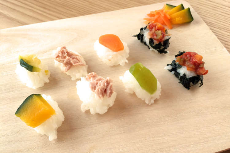 離乳食 お祝い ミニにぎり寿司 レシピ 作り方 By にゃけさん クックパッド 簡単おいしいみんなのレシピが358万品