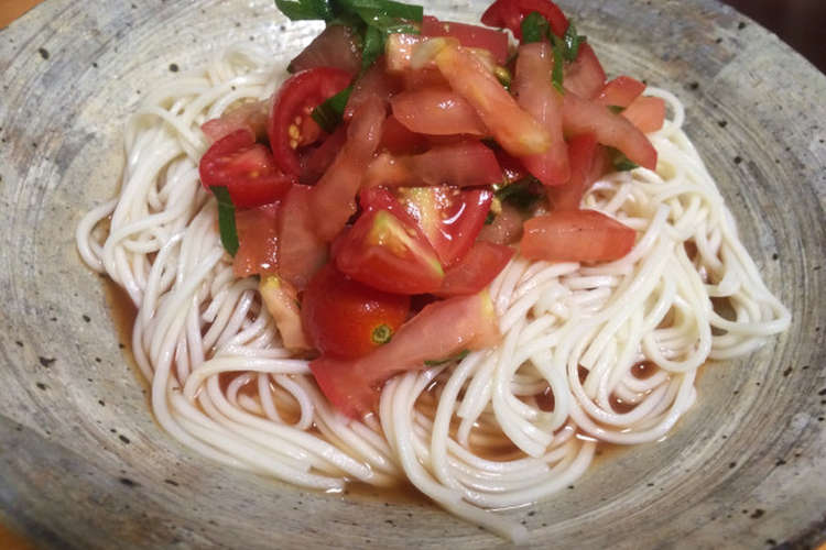 トマトの冷製ひやむぎ レシピ 作り方 By Ryugen321 クックパッド 簡単おいしいみんなのレシピが354万品