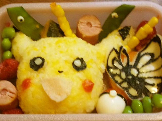 ピカチュウとトキワの森 キャラ弁 レシピ 作り方 By Kait777 クックパッド