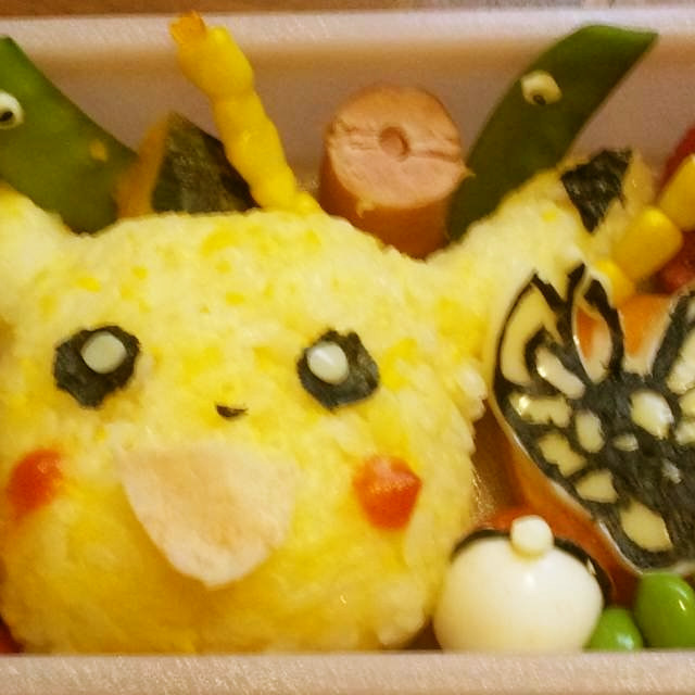 ピカチュウとトキワの森 キャラ弁 レシピ 作り方 By Kait777 クックパッド 簡単おいしいみんなのレシピが355万品