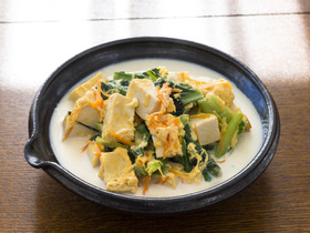 高野豆腐のミルク卵とじ