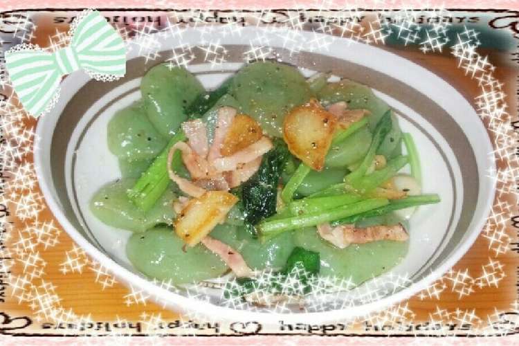 刺身こんにゃくと小松菜のにんにく炒め レシピ 作り方 By クック6m60vp クックパッド 簡単おいしいみんなのレシピが356万品