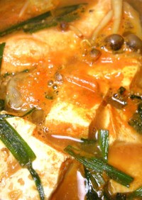 自家製スープ！ 鮭とホタテの味噌鍋