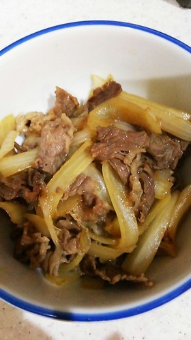 バターでこくうま❗牛肉と玉ねぎ炒め✨
