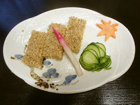 鶏ひき肉で♪松風焼き