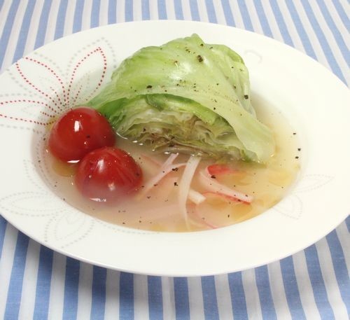 レタス１/4個分サラダスープの画像