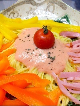 簡単！トマトと豆腐のソースで冷やし中華の画像