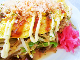 簡単*節約*美味♪もやしのお好み焼き風