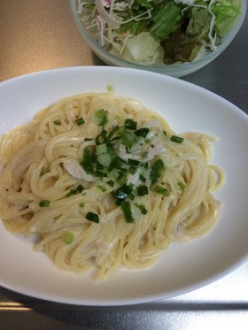 余った塩サバでクリームパスタ