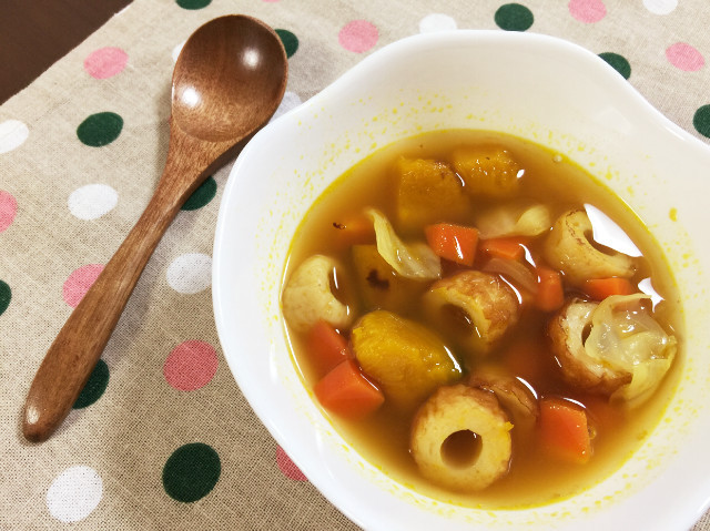 ☆ちくわとカボチャの簡単スープカレー☆の画像