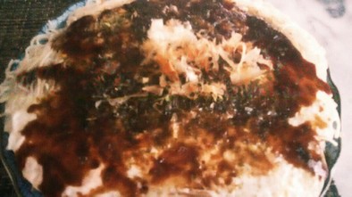 関西風お好み焼き(素麺でモダン焼き)の写真