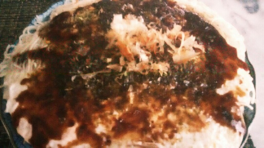 関西風お好み焼き(素麺でモダン焼き)の画像