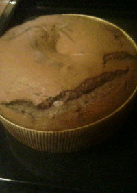 チョコレートホイップでケーキ