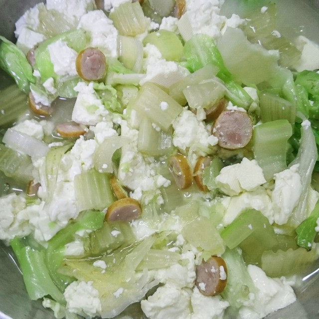 残飯de犬ごはん 豆腐セロリハムキャベツ レシピ 作り方 By ウーパー太郎 クックパッド 簡単おいしいみんなのレシピが372万品