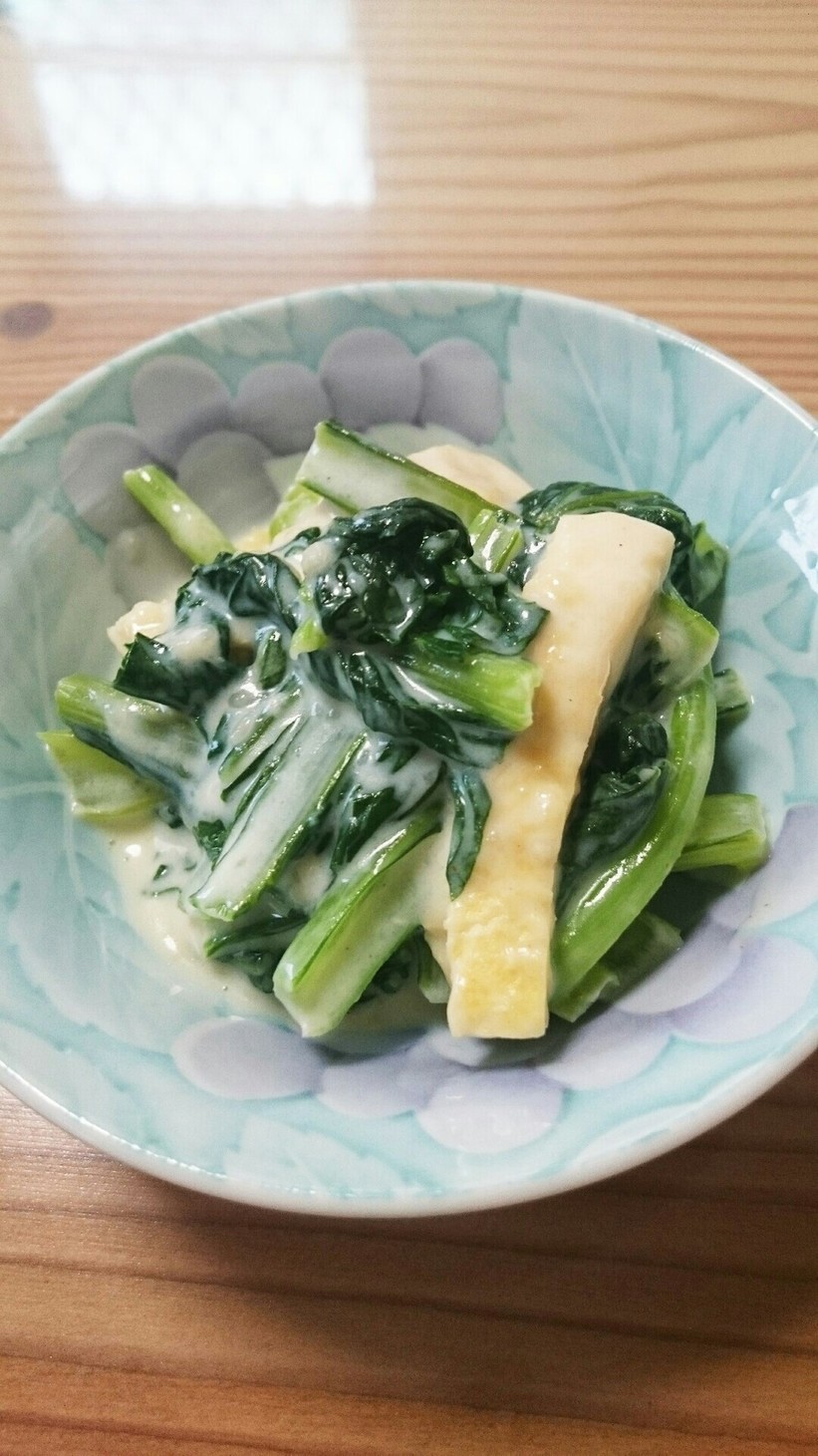 小松菜と油揚げのクリーム煮の画像