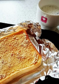 朝食に♪きな粉トースト&スキムミルク