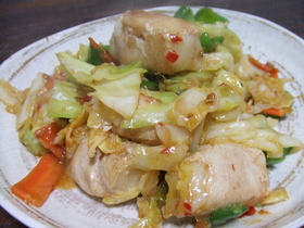 餅巻き鶏甘辛炒め〜薄切り鶏肉がポイント♪