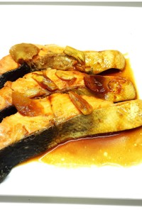 生鮭、川鮭のバター醤油照り焼き風
