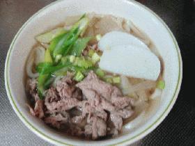 簡単肉うどん(関西風)