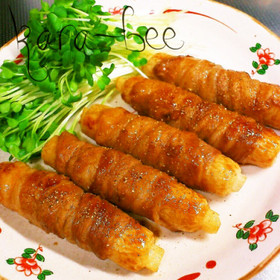 節約♡長いもinちくわの豚バラ巻き蒲焼き