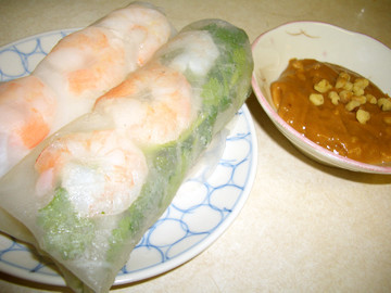 春巻きボウルとピーナッツソースのレシピ