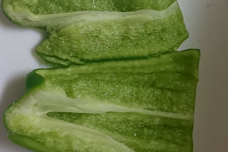 楽チンなピーマンの種取り レシピ 作り方 By しもんぬ クックパッド