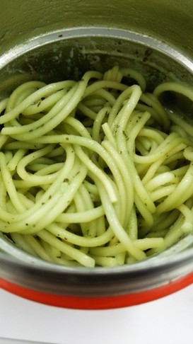 スープジャー茹でないジェノベーゼパスタ