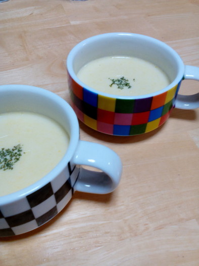 冷凍コーンdeコーンクリームスープの写真