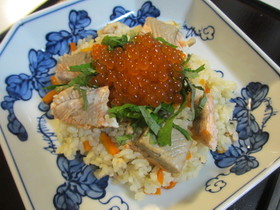 秋鮭といくらの寿司 炊飯器で簡単