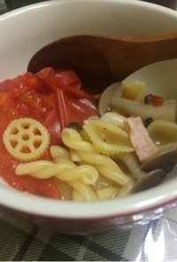 ワンポットパスタdeトマトスープ