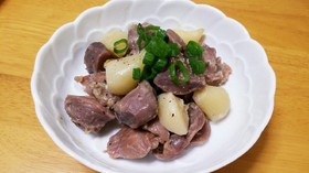 砂肝とニンニクの日本酒煮