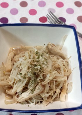 もやしときのこのアンチョビバター蒸し