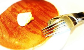 ホットケーキ!牛乳卵なしマヨでふんわり♡