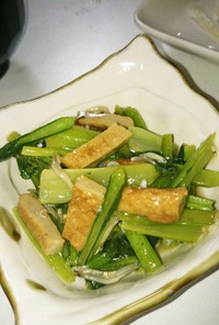 小松菜とジャコ天の中華風