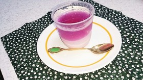簡単&自然分離!金時草の2色ゼリー★
