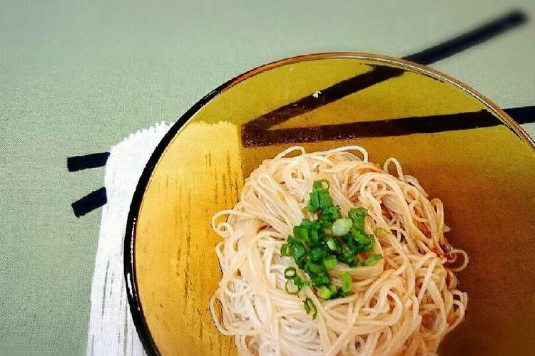 汁無しニンニク温素麺 レシピ 作り方 By 963market クックパッド