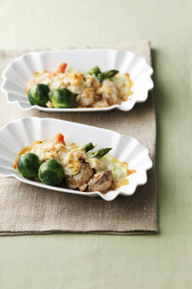 野菜のひき肉チーズグリル