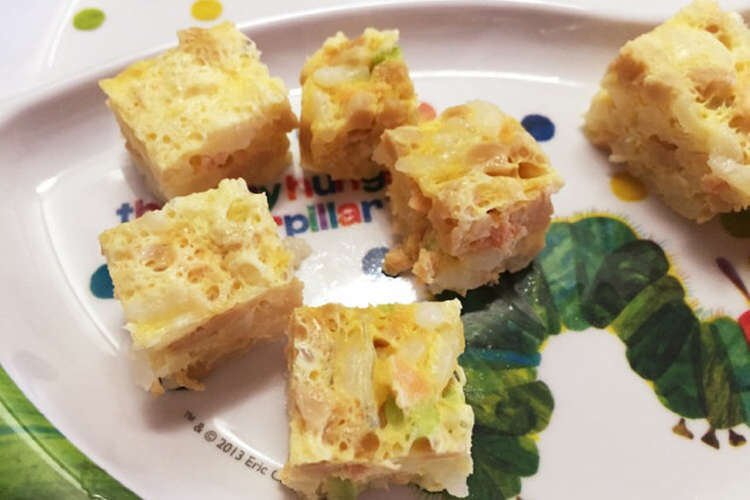 離乳食 電子レンジで手づかみ納豆卵ご飯 レシピ 作り方 By たあくき クックパッド 簡単おいしいみんなのレシピが360万品