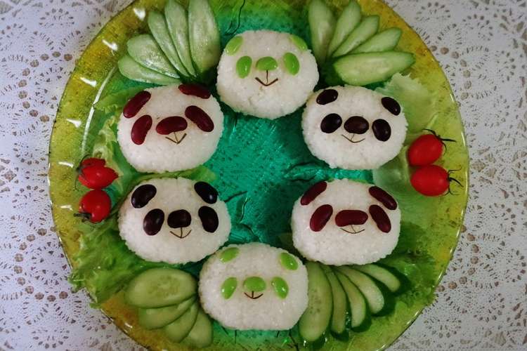 超簡単 お豆でパンダおにぎり レシピ 作り方 By ３匹の大ぶたママ クックパッド