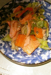 秋鮭のマヨネーズ炒め