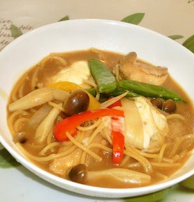 とろ~り スープカレーのワンポットパスタ