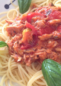 トマト・ツナのスパゲティ　簡単
