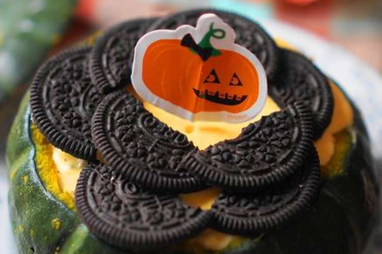 ハロウィン 丸ごと南瓜のレアチーズケーキ レシピ 作り方 By うさぎのシーマ クックパッド